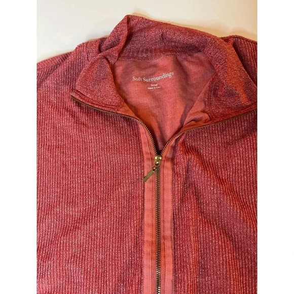 Soft Surroundings Light Red Zip Up Size Small - Picture 2 of 6